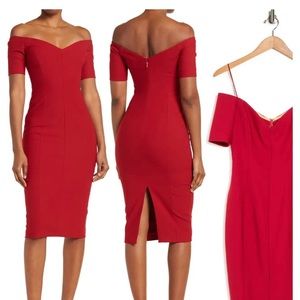 Red Jolie Off the Shoulder Sheath Dress
CINQ A SEPT size 8